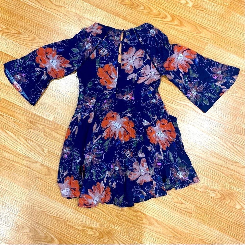 Free People “All Eyes on You” Boho Floating Floral Mini Dress - Picture 5 of 13